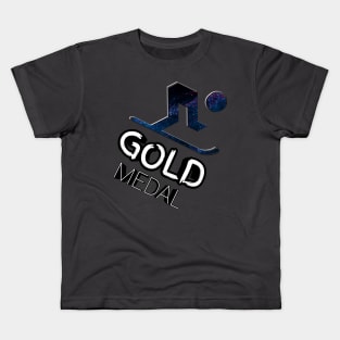 Gold Medal - Alpine Ski - 2022 Olympic Winter Sports Lover -  Snowboarding - Graphic Typography Saying Kids T-Shirt